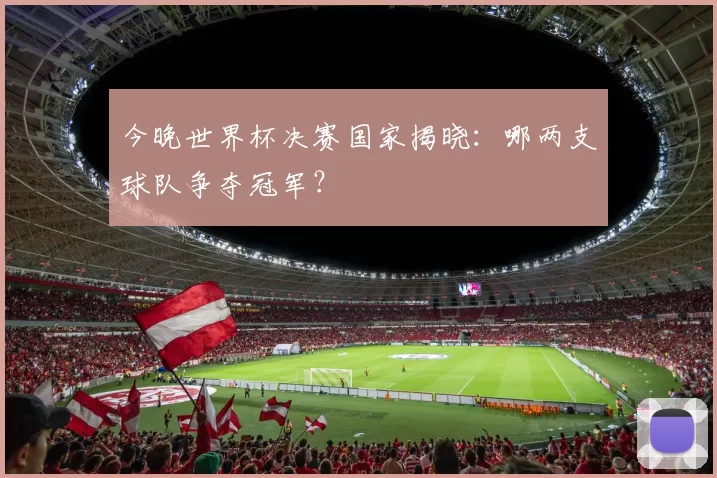 今晚世界杯决赛国家揭晓：哪两支球队争夺冠军？